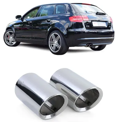 Obrázek produktu pro Koncový úsek výfuku, 2 kusy, nerezová ocel, průměr 80 mm, pro Audi A3 8P, modely 2009-2013, motor 1.6 TDI a 2.0 TDI