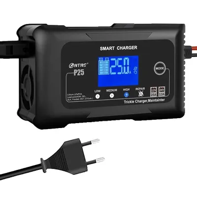 Obrázek produktu pro Nabíječka pro automobily a motocykly, automatické nabíjení, pulzní opravná technologie, 25A EU PLUG