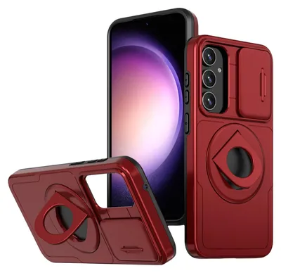 Obrázok produktu pre Ochranný krúžok MagSafe pre Samsung Galaxy S23 FE s ochranou fotoaparátu – puzdro na mobil, červené