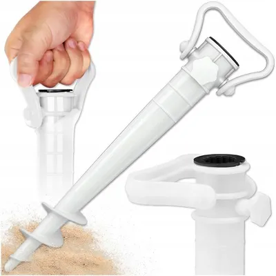 Produktbild von Schirmständer zum Eindrehen – Bodenhülse Sonnenschirm Anker – Strand & Garten – 19-32mm – Weiß – Rasendorn Erdspieß