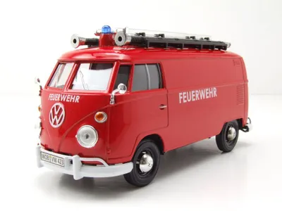 Produktbild von Motormax 79564 VW T1 Bus Kasten Feuerwehr mit Leiter rot 1:24