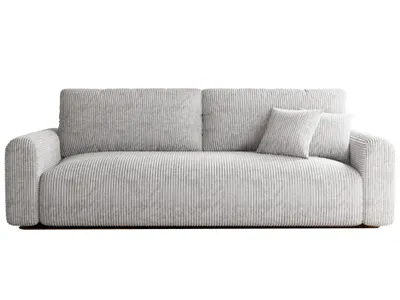 Produktbild von IDOHOME-Freistehendes Polstersofa JOBO mit Schlaffunktion und Stauraum 3-Sitzer Sofa Schlafsofa Wohnzimmer Moderner Cordstoff Poso 110 grau