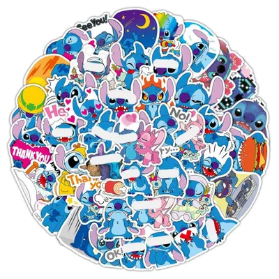 100 Stitch-Aufkleber, Cartoon-Sticker, 2,5–10 cm, Vinyl, wasserdicht