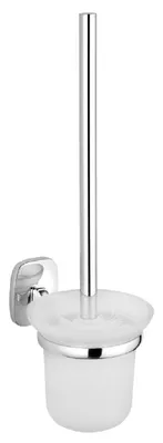 Image de Aqualine Rumba - Brosse WC murale avec support, verre dépoli/chrome RB108
