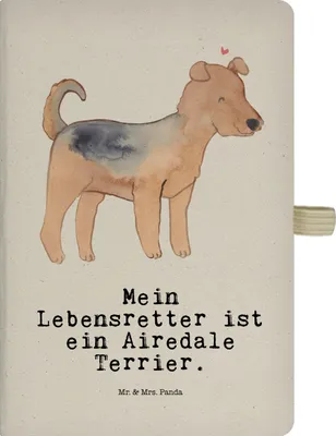 Produktbild von Mr. & Mrs. Panda Tagebuch Airedale Terrier Lebensretter - Transparent - Geschenk, Journal, Skizzenbuch, Adressbuch, Kladde, notizbuch