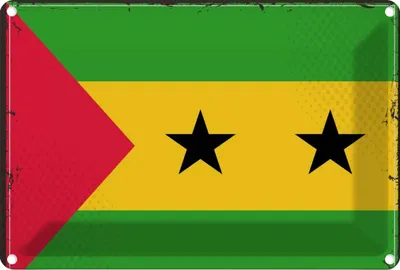 Produktbild von vianmo Blechschild 20x30 cm São Tomé und Príncipe Flagge Fahne Wappen