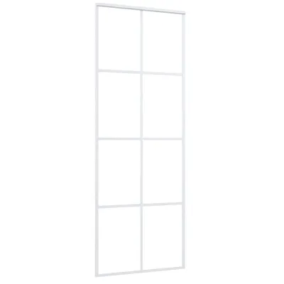 Produktbild von vidaXL Schiebetür ESG-Mattglas und Aluminium 76x205 cm Weiß