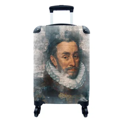 Produktbild von MuchoWow® Koffer Handgepäck Trolley Rollkoffer Kleine Reisekoffer mit 4 Rollen - Wilhelm von Oranien - Adriaen Thomasz - Collage - Cabin Size < 55x40x23 cm & 55x40x20 cm - Fotokoffer - Kabinenkoffer - Boardgepäck - Reise-Box - Reisekoffer - Reisegepäck - Koffer mit Bild - Trolley für Kinder