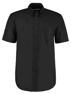 Produktbild von Kustom Kit Workwear Oxford Herren Hemd, Kurzarm FK430 (44,5 cm) (Schwarz)