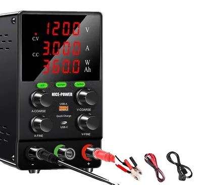 Obrázek produktu pro Napájení stejnosměrným proudem, zobrazení stavu v reálném čase, bezpečnostní funkce, SPS1203C 120 V, 3 A