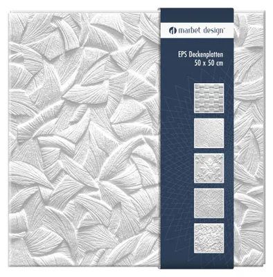 Produktbild von Deckenplatten 50x50cm Styropor EPS 6 Dekore in 3 Farben, Marbet Deckenverkleidung