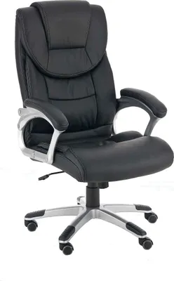 Produktbild von Ergonomischer Bürostuhl - Bürostuhl - Trumpffunktion, Kunstleder, stufenlos verstellbar | Farbe: Schwarz