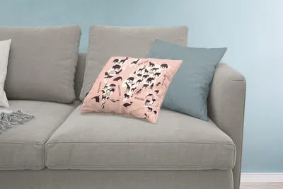 Produktbild von MuchoWow® Zierkissen Sofakissen Wohnzimmer Dekokissen 60x40 cm Weltkarte - Rosa - Tiere - Kopfkissen - Polster mit Foto