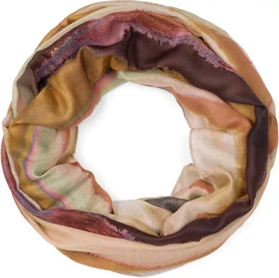 Produktbild von styleBREAKER Damen Loop Schal mit elegantem Aquarell-Farbverlauf, Leichter und weicher Schlauchschal, mehrfarbig 01017163