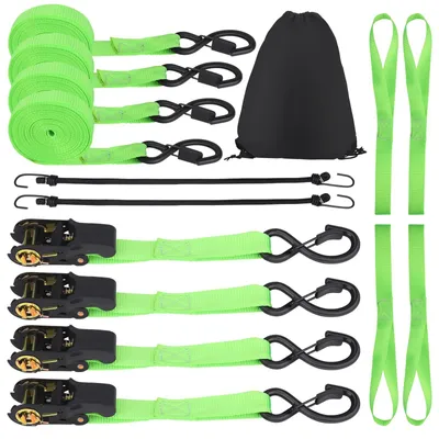 Immagine prodotto di Cinghie di fissaggio con sistema a cricchetto - Set di 4 pezzi per motociclette e trasporto