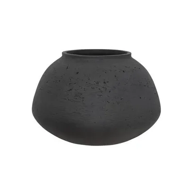 Produktbild von Töpfertöpfe Blumentopf-Vase Grau-Schwarz- Black Washed D 24 cm H 16 cm