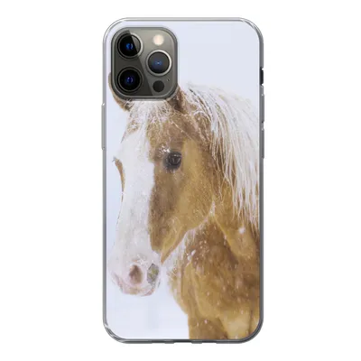 Produktbild von MuchoWow® Handyhülle Schutzhülle Hülle für iPhone 12 Pro Pferd - Schnee - Winter Silikon Softcase Handy Hülle - Abdeckung