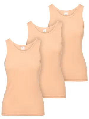 Produktbild von Ladeheid Unterhemd Damen Baumwolle Tank Top Unterhemden Damen Set 3 Stück LA40-262 (Beige, L)