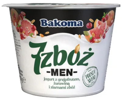 Immagine prodotto di Jogurt naturalny z 7 zbożami Men żurawina i grejpfrut 300 g