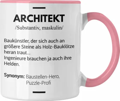 Produktbild von Trendation - Architekt Geschenke Tasse Lustig Kaffeetasse mit Spruch Architektur Architekten Geschenkidee Spruch (Rosa)