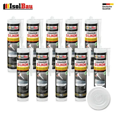 Isolbau Aquarium Silikon 10 x 300 ml Transparent Spezial-Silikon Glaskonstruktion