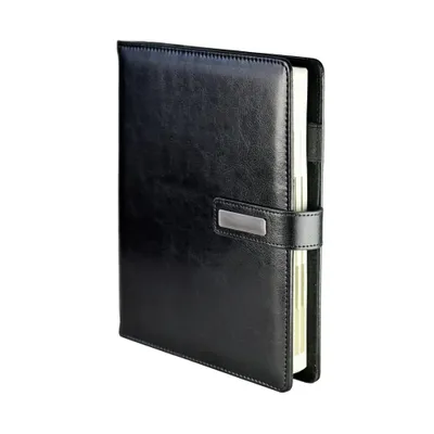 Immagine prodotto di Agenda giornaliera e settimanale, calendario universale premium nero A5 con ricambio, chiusura magnetica, modello London