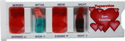 Produktbild von Tablettenbox Zum Vatertag Scherzartikel mit Fruchtgummi gefüllt 25g