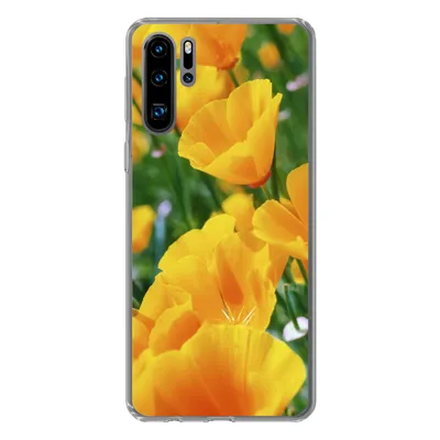 Produktbild von MuchoWow® Handyhülle Schutzhülle Hülle für Huawei P30 Pro Blumen - Garten - Orange Silikon Softcase Handy Hülle - Schutzdeckel