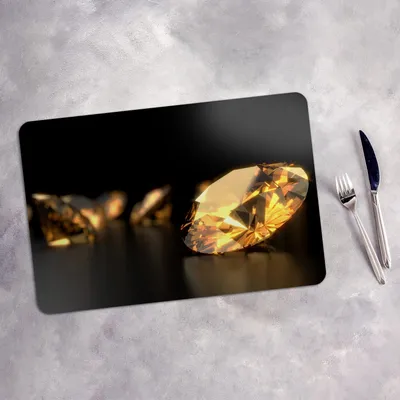 Produktbild von Tischset 6x45x30 cm + 6x10fi cm Platzset Tischmatte Platzmatte Untersetzer - Diamanten Edelsteine