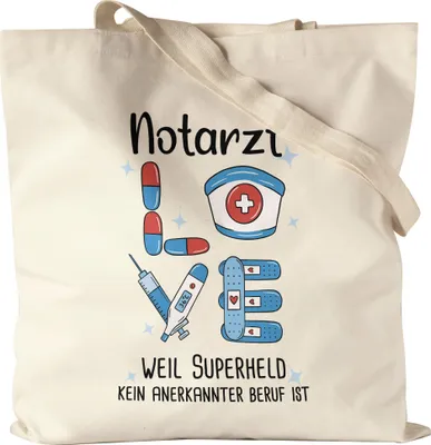 Produktbild von Ich Bin Notarzt Weil Superheld Kein Anerkannter Job Ist Jutebeutel Stoffbeutel Canvas  Geschenk Danke Sagen