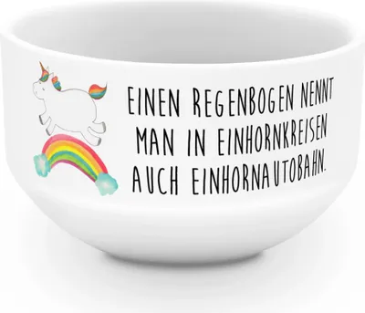 Produktbild von Mr. & Mrs. Panda schale Einhorn Regenbogen - Weiß - Geschenk, schälchen, Einhornpower, Obstschale, Erwachsenwerden, reisschale, Glitzer, Müslischale Lustig, Unicorn