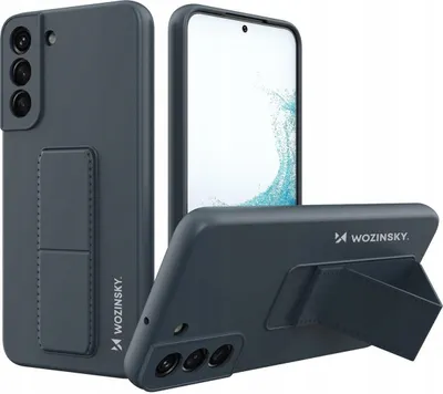 Produktbild von Wozinsky Kickstand Case Silikonhülle mit Ständer für Samsung Galaxy S22+ Marineblau