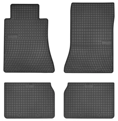 Produktbild von Gummi-Fußmatten für Mercedes E W124 1984-1997 (Limousine/Kombi) – 4-tlg, Schwarz, passgenau – Wielganizator SolidPRO
