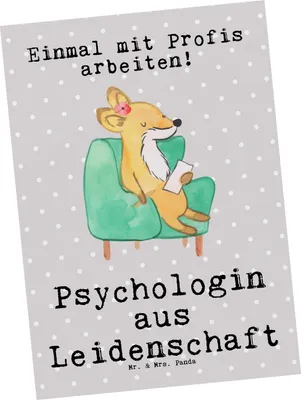 Produktbild von Mr. & Mrs. Panda Postkarte Psychologin Leidenschaft - Grau Pastell - Geschenk, Grußkarte, Ansichtskarten, bildkarte, Ansichtskarte, Postkarten