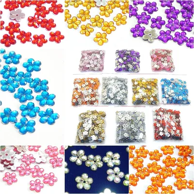 Blumenförmige Acrylsteine mit Loch, 2500 Stück, 10 Farben, 8 mm