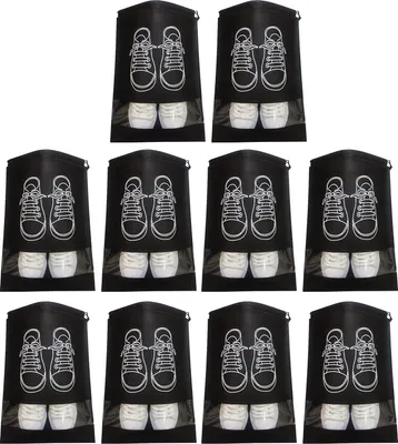 Produktbild von 10-teiliges Reiseschuh-Aufbewahrungsset mit atmungsaktivem Design für Stiefel und Schuhe, Kordelzug, multifunktionaler Organizer