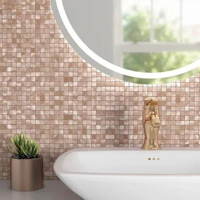 Obrázek produktu pro Samolepicí obklady na zeď – 3D efekt – sada 5 kusů – hliník – 26,5 cm x 26,5 cm