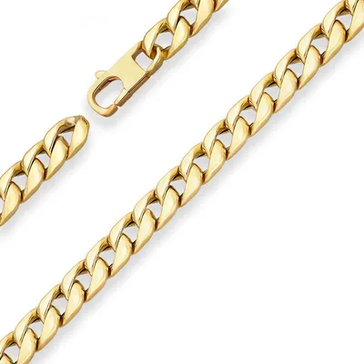 Produktbild von 7,6mm Panzerkette Goldkette Collier Halskette aus 585 Gold Gelbgold 55cm