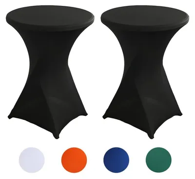 Produktbild von 2er-Set Stehtisch Hussen Ø 80 x 110 cm Schwarz mit Fußverstärkung
