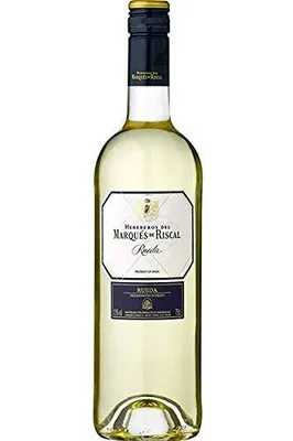 A bottle of white wine against a white background.