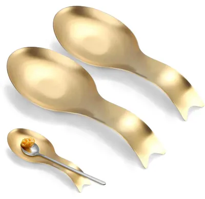 Löffelablage Edelstahl 2er-Set Gold – Utensilienhalter