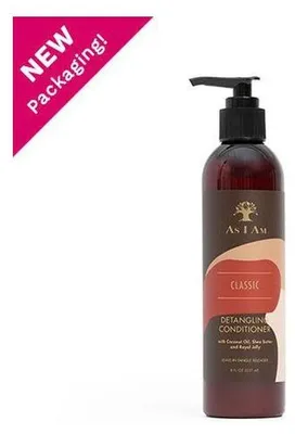 Zdjęcie produktu dla As I Am Detangling Conditioner, Kobiety, Rozczesywanie, Nawilżający, Nawilżający, Odżywiający, Naprawa, Świecący, Zmiękczający, Wzmacniający, 237 ml, Buteleczka z pompką, Olej kokosowy, Mleczko pszczele, Masło shea, Aqua/Water/Eau, Glycerin, Cetearyl Alcohol, Cetyl Alcohol, Stearamidopropyl Dimethylamine,...