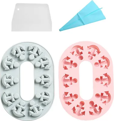 Produktbild von 2 Stück Ankerförmige Silikonformen Für Die Herstellung Von Schlüsselanhängern, Kuchendekorationen Oder Hausgemachten Schokoladengummis, Fondant, Desserts, 10 Mulden