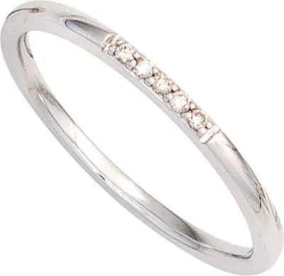 Produktbild von JOBO Damen Ring 585 Gold Weißgold 5 Diamanten Brillanten Goldring Größe 56