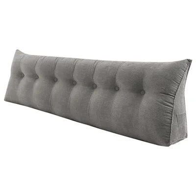 Produktbild von Rückenkissen Lendenkissen Lesekissen für Bett Sofa Couch 200x50x20cm grau