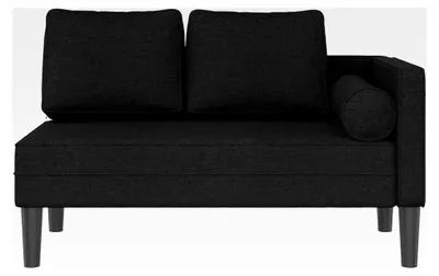 Produktbild von Chaiselongue mit Kissen Schwarz Stoff Loungesessel