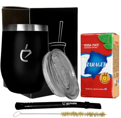 Zdjęcie produktu dla Czarny zestaw do yerba mate TERMOLID + Taragui