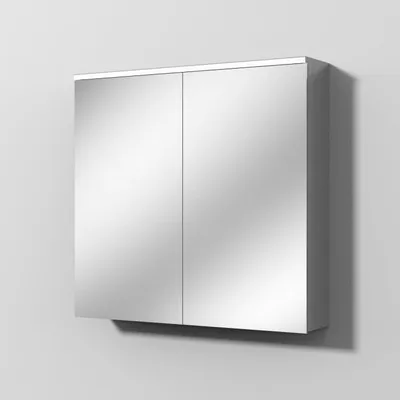 Productafbeelding van Sanipa Reflection aluminium spiegelkast ARND 80 met LED-verlichtingspaneel