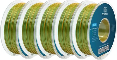 Immagine prodotto di Filamento Silk PLA - Filamento per stampanti 3D da 1,75 mm - Bicolore Dual Color - Tolleranza ±0,03 mm - Bobina da 5 kg - 343 m - Confezionato sottovuoto - Giallo-verde