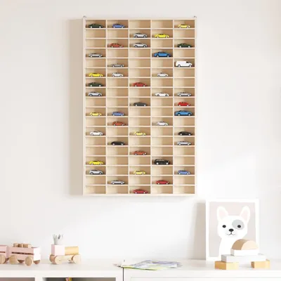 Produktbild von " "Schweberegal schlichte Design - Hängeregal 10Kg belastbar - Sammlervitrine aus Holz mit 90 Fächern 50,5x4,5x79 cm NeuMöbel 9499980
